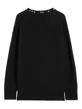 Jil Sander свитер с люверсами, черный