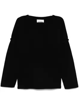 Jil Sander свитер в рубчик, черный
