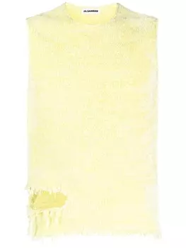 Jil Sander топ с эффектом потертости, желтый