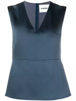 Jil Sander топ с V-образным вырезом, синий