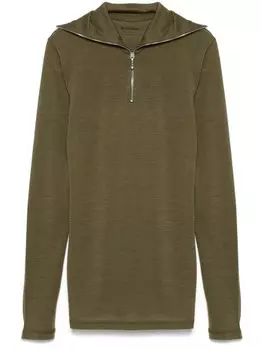 Jil Sander топ с высоким воротником, зеленый