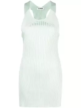 Jil Sander топ в рубчик, зеленый