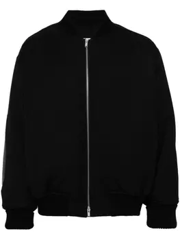 Jil Sander твиловый бомбер, черный