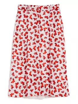 Jil Sander юбка миди с цветочным принтом, розовый