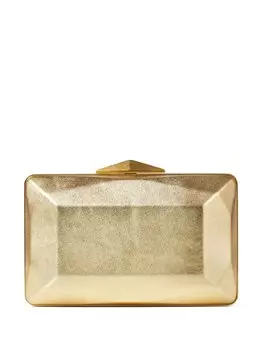 Jimmy Choo клатч Diamond Box с эффектом металлик, золотистый