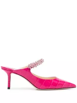 Jimmy Choo мюли Bing 65 с тиснением под крокодила, розовый