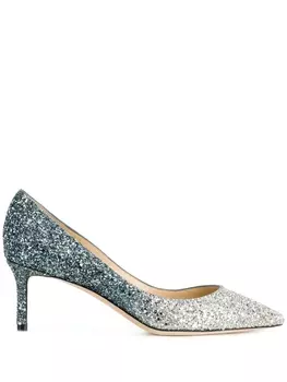 Jimmy Choo туфли-лодочки 'Romy 60' с блестками, металлик