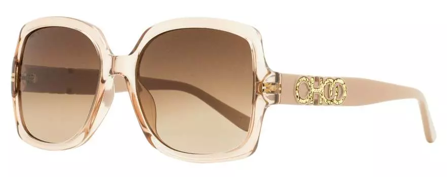 Jimmy Choo Женские квадратные солнцезащитные очки Sammi /G FWMHA телесного цвета 55 мм