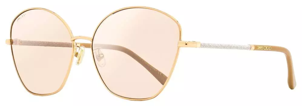 Jimmy Choo Женские солнцезащитные очки-бабочки Marilia/G/SK BKU2S Золото/телесный 63 мм