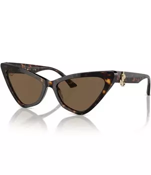 Jimmy Choo Женские солнцезащитные очки кошачий глаз JC5008 55 мм Гавана, коричневый