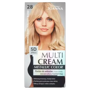 Joanna, Multi Cream Metallic Color, краска для волос 28 Very Light Pearl Blonde