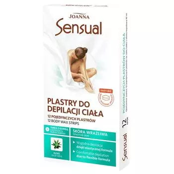 Joanna Полоски для депиляции тела Sensual Aloe 12шт + тюбик с оливковым успокаивающим раздражением 10мл