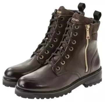 JOOP! Ботильоны на шнуровке "Tessuto Maria Boot" с молнией золотистого цвета, коричневый