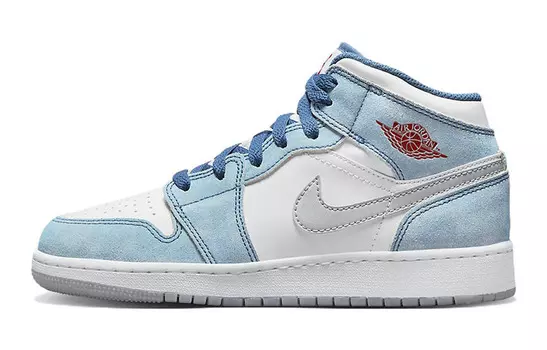 Jordan 1 Mid SE French Blue Light Steel (GS)