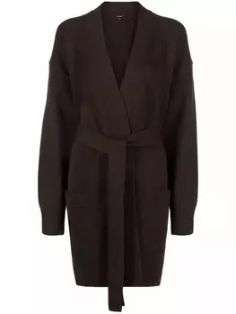 JOSEPH шерстяной кардиган с поясом, зеленый