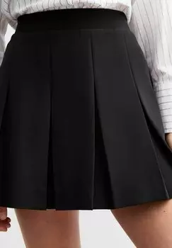 Юбка А-силуэта BOX PLEAT MINI New Look, черный