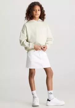 Юбка А-силуэта BUTTON Calvin Klein Jeans, цвет white denim