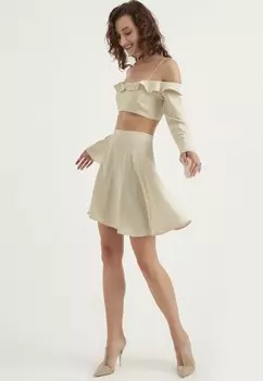 Юбка А-силуэта FLARED MINI SKIRT Chiquelle, белый