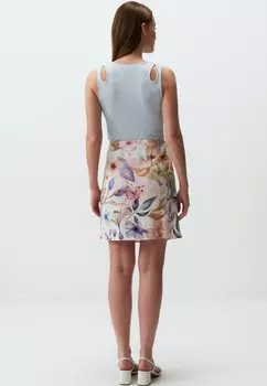 Юбка А-силуэта Floral Patterned With Waist Detail Jimmy Key, кремовый