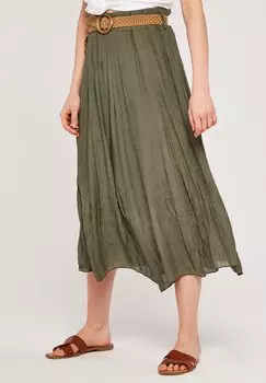 Юбка А-силуэта SHIMMER CRINKLE BELTED Apricot, цвет khaki