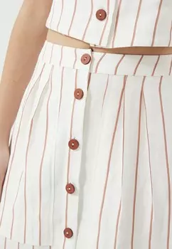 Юбка А-силуэта STRIPED BUTTON UP FRONT Just Like You, белый