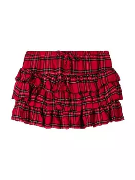 Юбка Bershka, цвет Red/Dark red