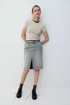 Юбка длиной до колена H&M, синий