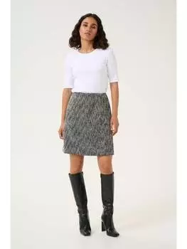 Юбка длиной до колена Kaffe, цвет black & white boucle