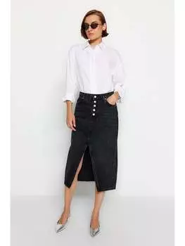 Юбка до колена trendyol Jeans, черный
