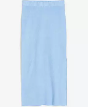 Юбка H&amp;M Rib-knit Pencil, голубой