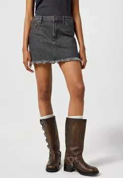 Юбка из денима DENIM MINI SKIRT Wrangler, серый деним