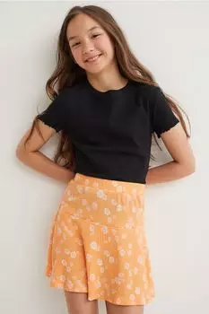 Юбка из джерси H&M Floral, бирюзовый/белый