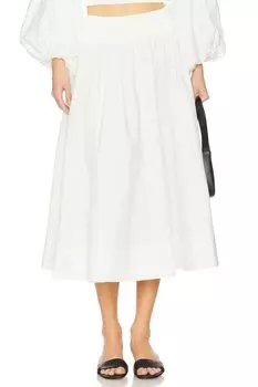 Юбка из поплина Zimmermann, ivory