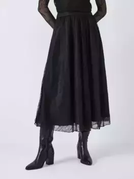 Юбка John Lewis Lace Midi, черный