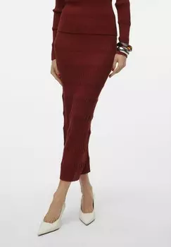 Юбка-карандаш VMROMANE MITTLERE TAILLE Vero Moda, темно-красный