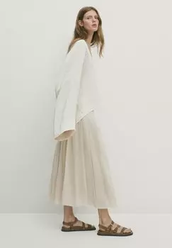 Юбка-колокольчик Midi With Box Massimo Dutti, бежевый