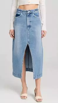 Юбка Marion Mended Denim Maxi в синем цвете SEA