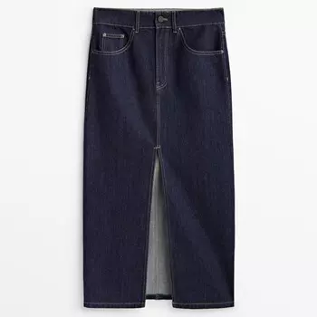 Юбка Massimo Dutti High-waist Denim, синий