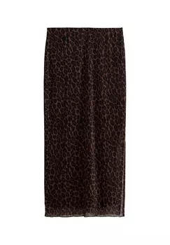 Юбка макси ANIMAL PRINT SPLIT HEM New Look, коричневый