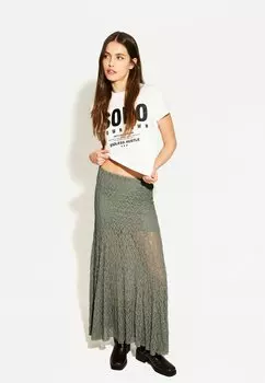 Юбка макси BLONDE Bershka, хаки