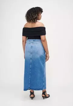Юбка макси CARCILLA LONG SLIT SKIRT ONLY Carmakoma, синий деним