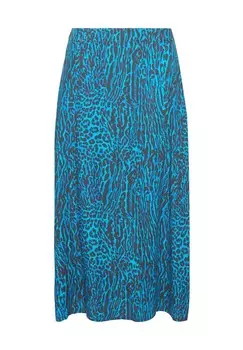 Юбка макси ELASTIC WAIST LEOPARD PATTERN Angel of Style, бирюзовый