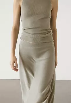 Юбка макси FLARED Massimo Dutti, бежевый