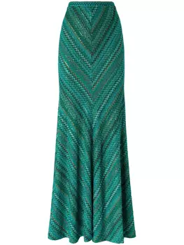 Юбка макси Missoni Zigzag, зеленый