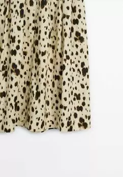 Юбка макси PRINTED WITH DRAWSTRING DETAIL Massimo Dutti, песочный