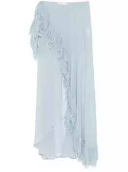 Юбка макси с бахромой BLUMARINE, синий