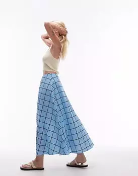 Юбка-макси Topshop в синюю клетку