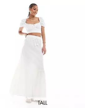 Юбка макси в стиле бохо белого цвета Vero Moda