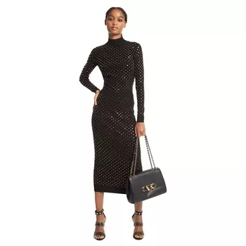 Юбка Michael Michael Kors Studded Stretch Viscose Pencil, черный/золотистый