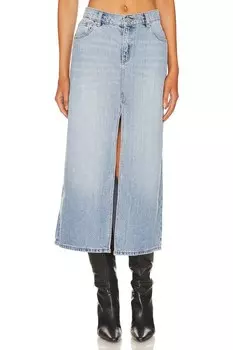 Юбка миди Abrand Sylvie, цвет Light Denim